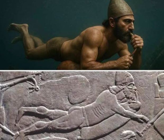 Ancient Assyrian Art Reveals a 3,000-Year-Old Enigma: Were These Soldiers Diving or Drifting?