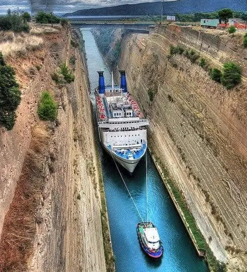 The Corinth Canal is a remarkable engineering feat in Greece, linking the Aegean and Ionian Seas.