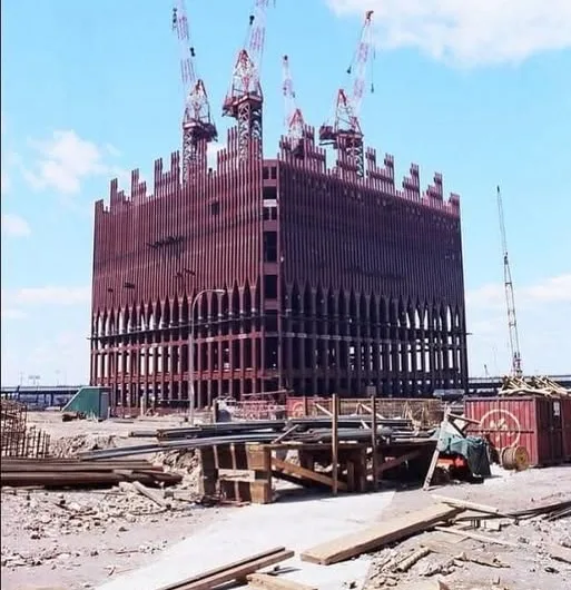 Giants in the Making: An Iconic Glimpse into the World Trade Center’s Birth – An Expanded View