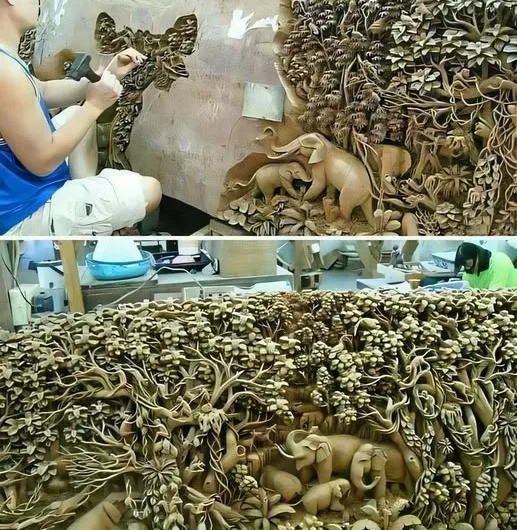 Witnessing Artistry: A Deep Dive into an Extraordinary Wood Carving