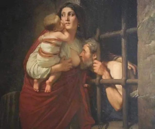 The Story Behind The Painting of a Young Woman Breastfeeding an Old Man in a Prison Cell