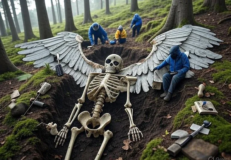 Angel-Like Winged Skeleton Unearthed Near Freiburg’s Black Forest: Divine Omen or Ancient Hoax?