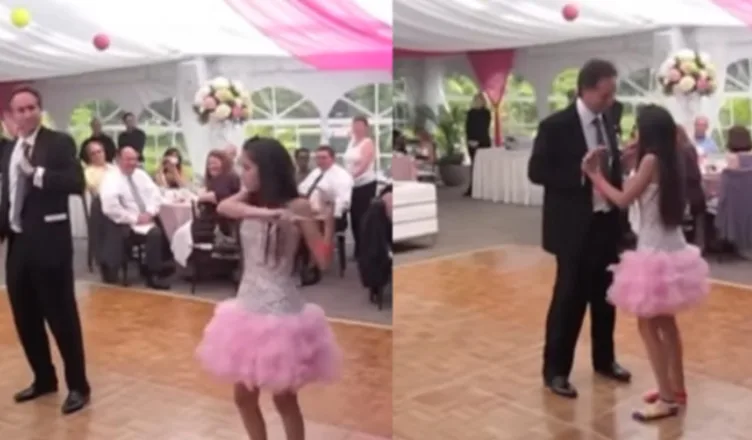 Little Girl Invites Her Dad to Dance—Seconds Later, the Crowd Goes Wild!